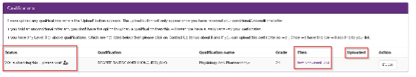 Image of MyApplication qualification checking area