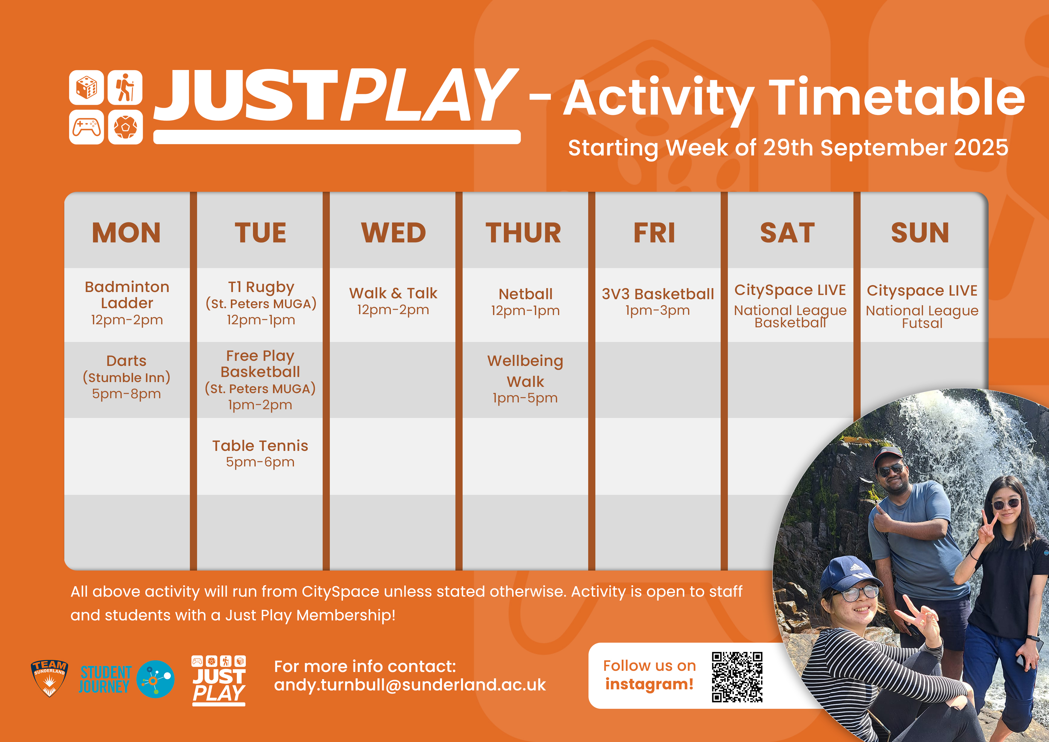 Just Play 2025 timetable