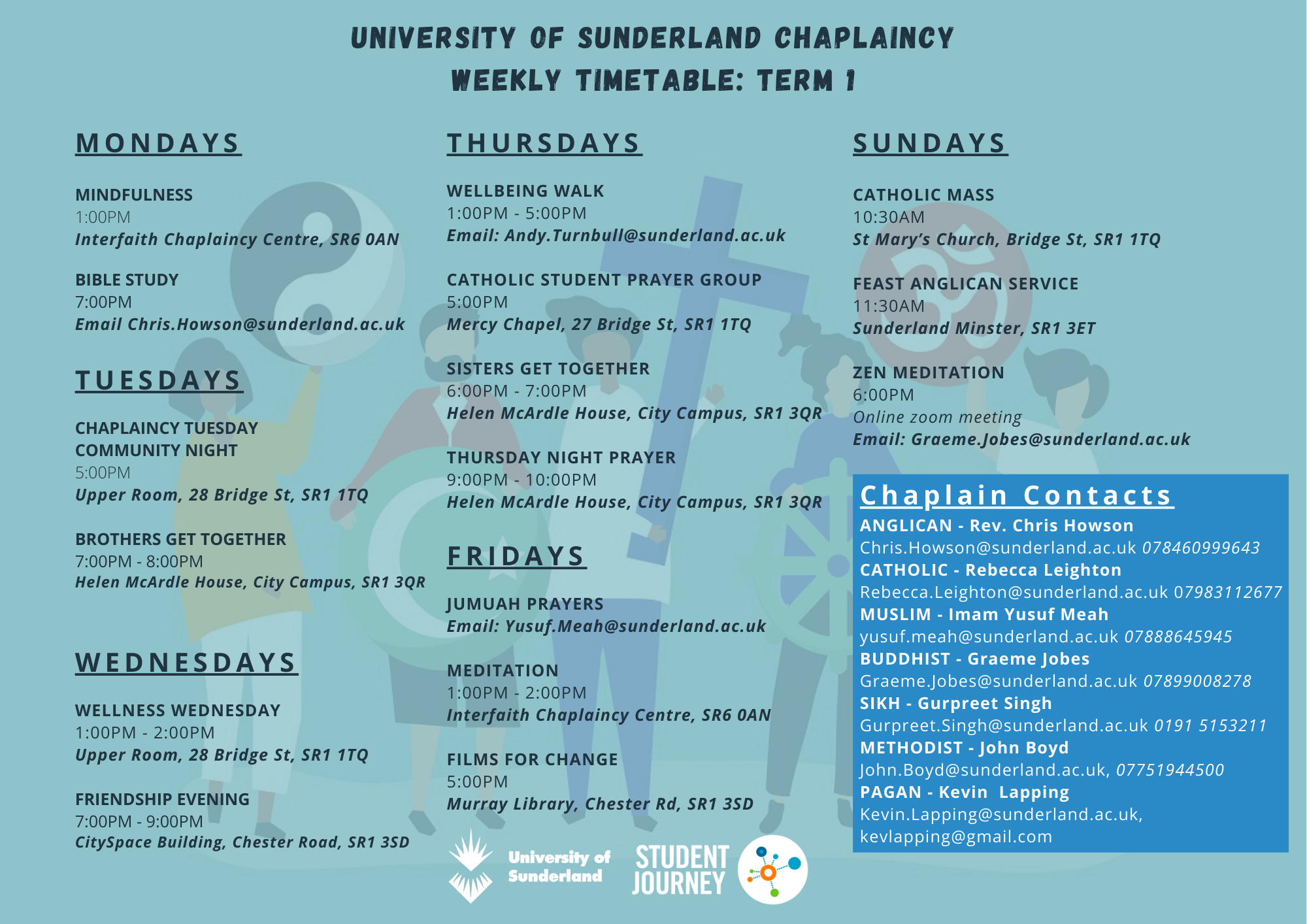 Chaplaincy Timetable